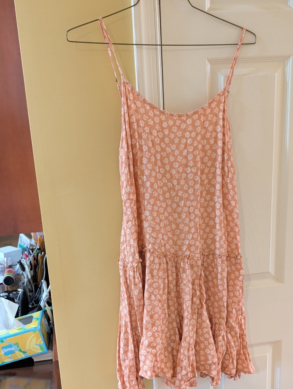 wild fable Peach Floral Spaghetti-Strap One-Piece